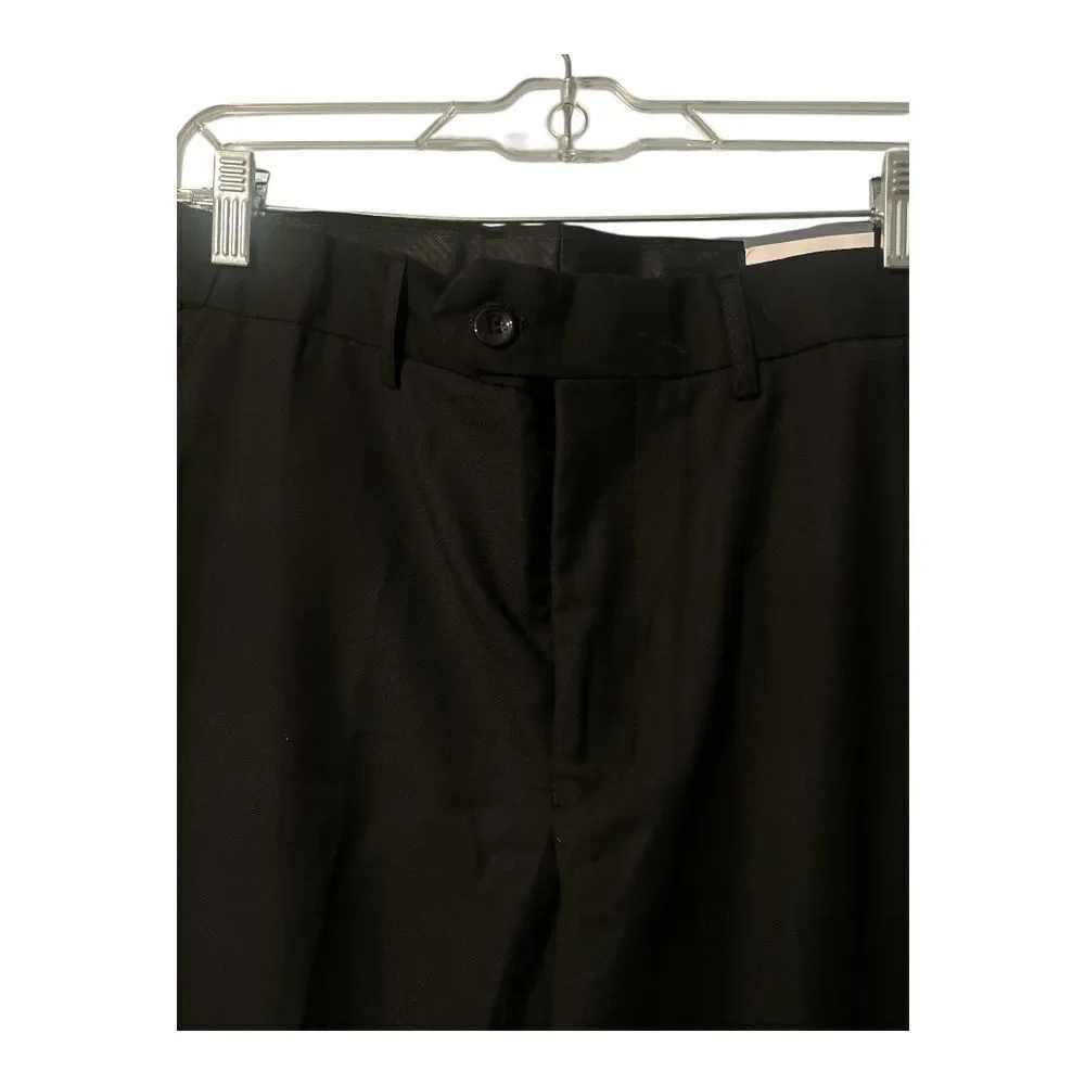 Gboy Studio Mens Black Classic Fit Flat‎ Front Dress Pants, 34x30